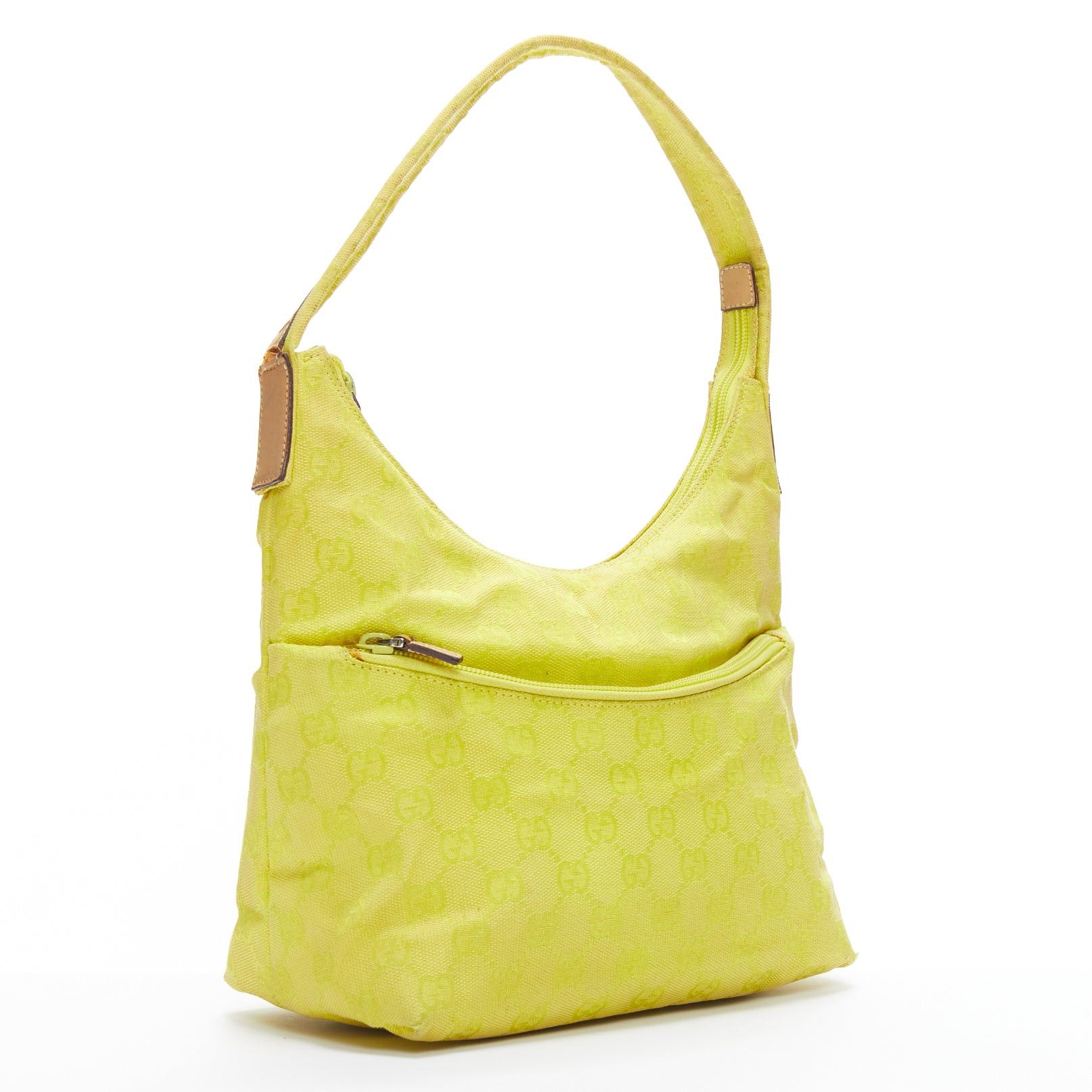 Gucci GUCCI Vintage yellow GG monogram canvas small hobo shoulder bag Size ONE SIZE - 3 Thumbnail