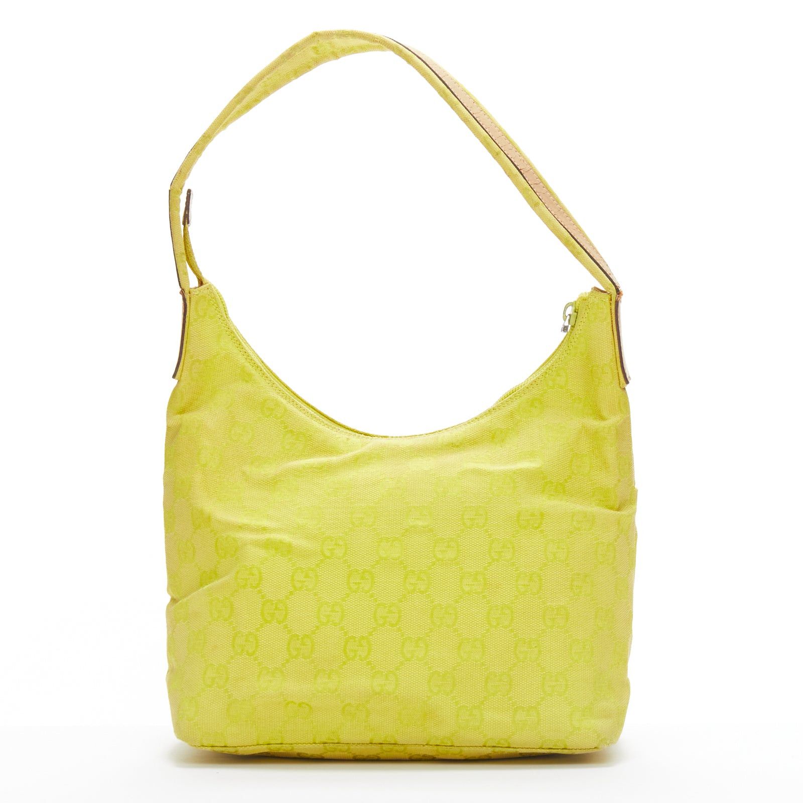 Gucci GUCCI Vintage yellow GG monogram canvas small hobo shoulder bag Size ONE SIZE - 5 Thumbnail