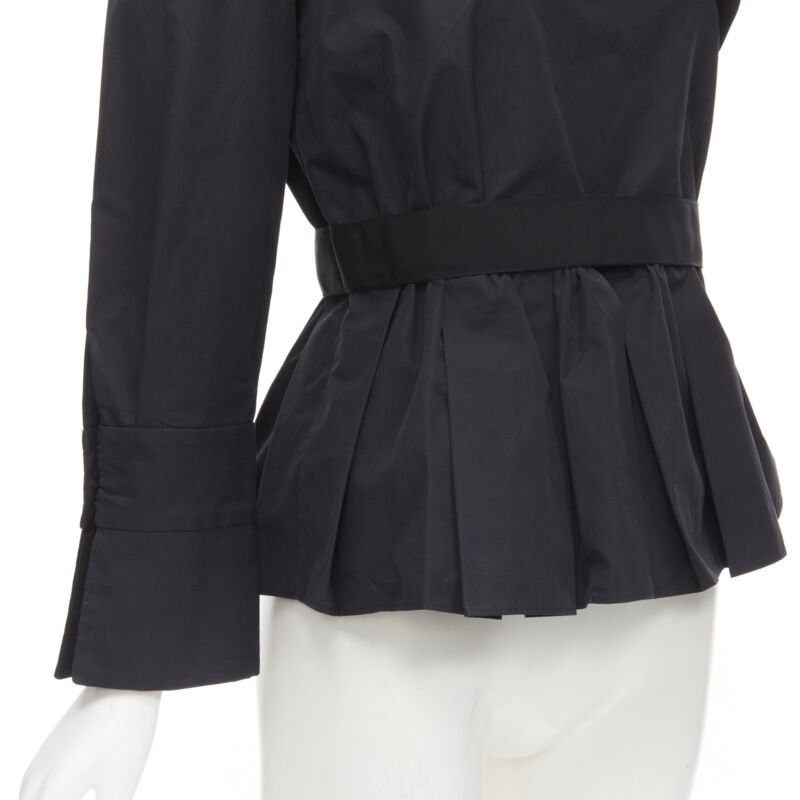Fendi FENDI black cotton ruffle one shoulder belted peplum top IT42 M Size M / US 6-8 / IT 42-44 - 7 Thumbnail