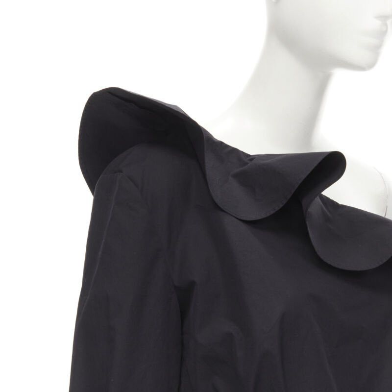 Fendi FENDI black cotton ruffle one shoulder belted peplum top IT42 M Size M / US 6-8 / IT 42-44 - 6 Thumbnail