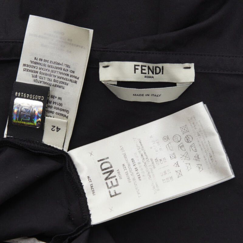 Fendi FENDI black cotton ruffle one shoulder belted peplum top IT42 M Size M / US 6-8 / IT 42-44 - 8 Thumbnail
