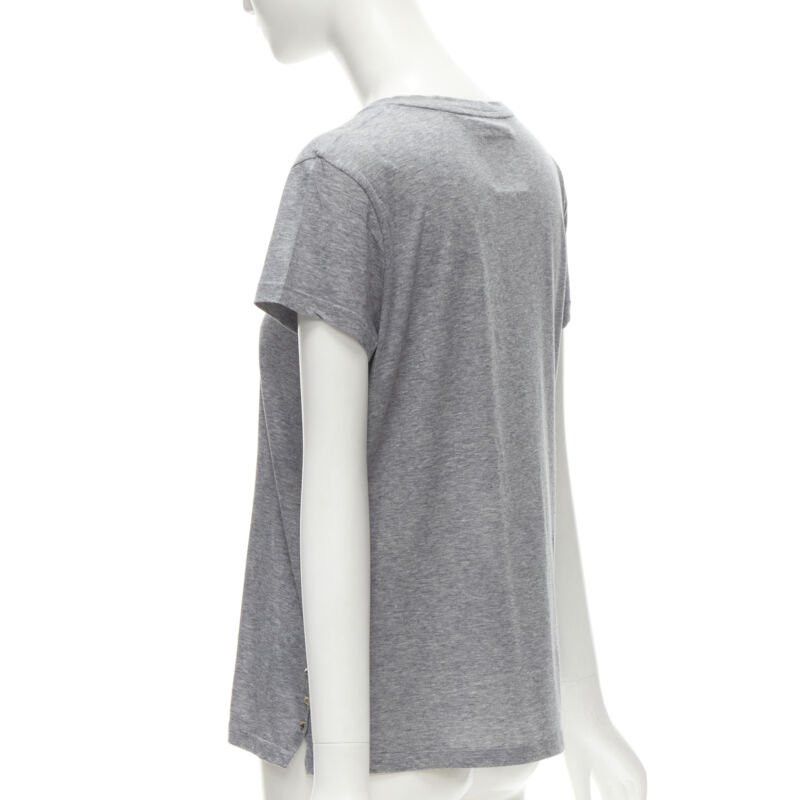 Valentino VALENTINO Rockstud 100% cotton grey pyramind spike stud side tshirt S Size S / US 4 / IT 40 - 6 Thumbnail