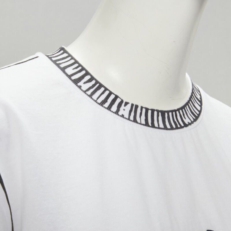 Fendi FENDI 2022 Joshua Vides white cotton illustration print logo embroidery tshirt M Size M / US 6-8 / IT 42-44 - 7 Thumbnail