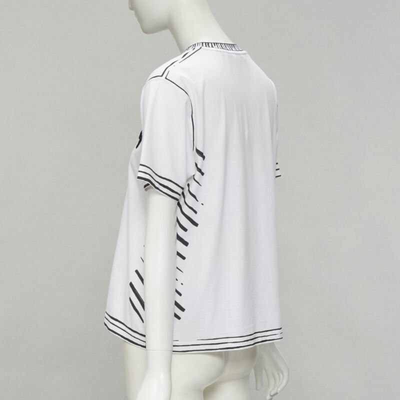 Fendi FENDI 2022 Joshua Vides white cotton illustration print logo embroidery tshirt M Size M / US 6-8 / IT 42-44 - 6 Thumbnail