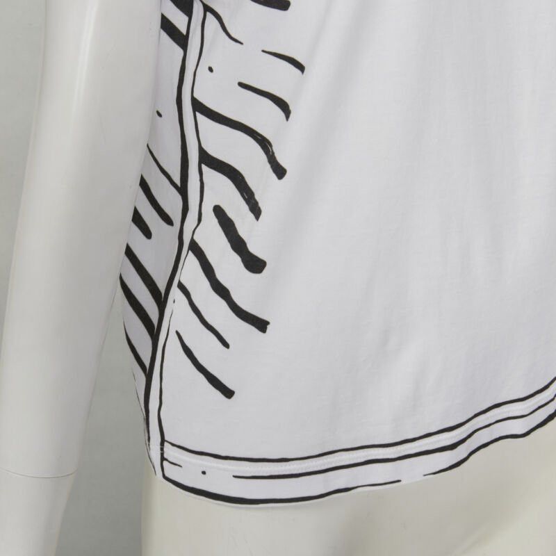 Fendi FENDI 2022 Joshua Vides white cotton illustration print logo embroidery tshirt M Size M / US 6-8 / IT 42-44 - 8 Thumbnail