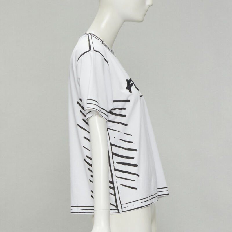 Fendi FENDI 2022 Joshua Vides white cotton illustration print logo embroidery tshirt M Size M / US 6-8 / IT 42-44 - 4 Thumbnail