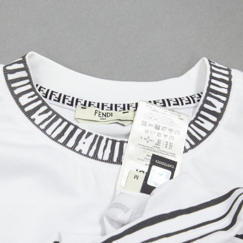 Fendi FENDI 2022 Joshua Vides white cotton illustration print logo embroidery tshirt M Size M / US 6-8 / IT 42-44 - 9 Thumbnail