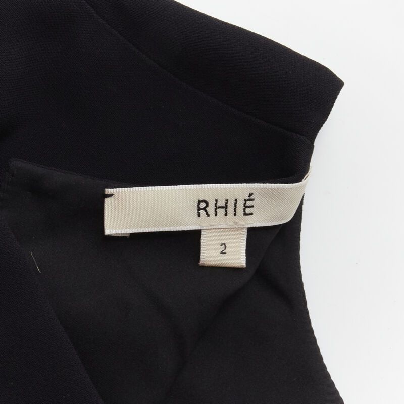 Other RHIE black satin velvet trim pleated ruffle boxy top US2 S Size S / US 4 / IT 40 - 9 Thumbnail