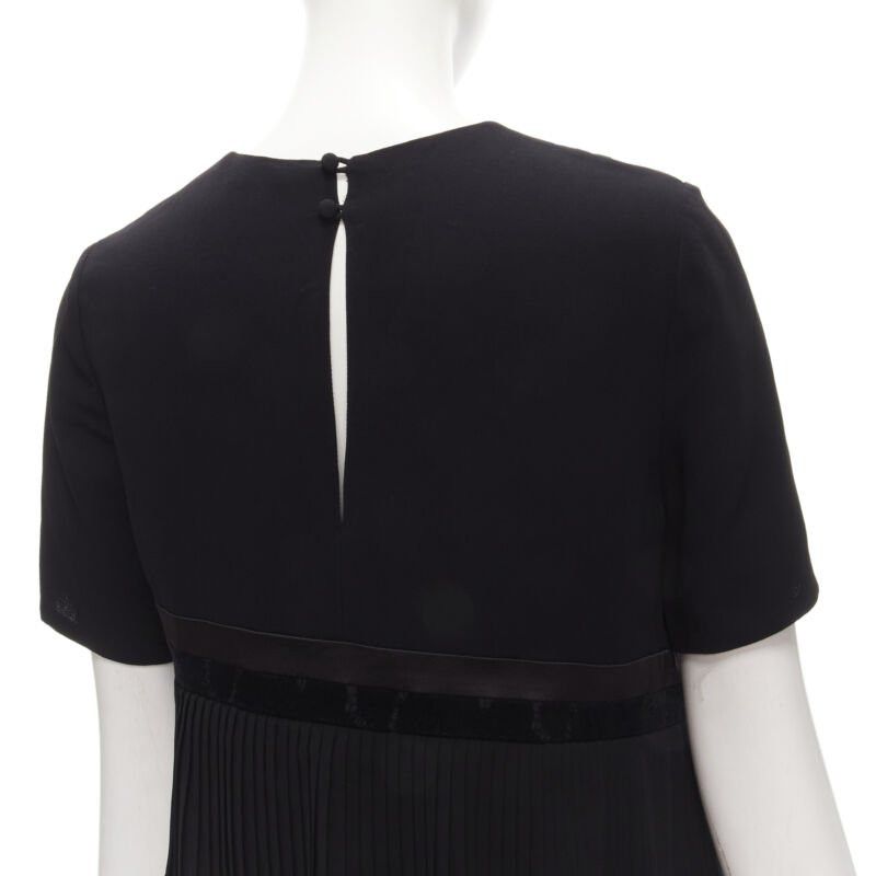 Other RHIE black satin velvet trim pleated ruffle boxy top US2 S Size S / US 4 / IT 40 - 8 Thumbnail
