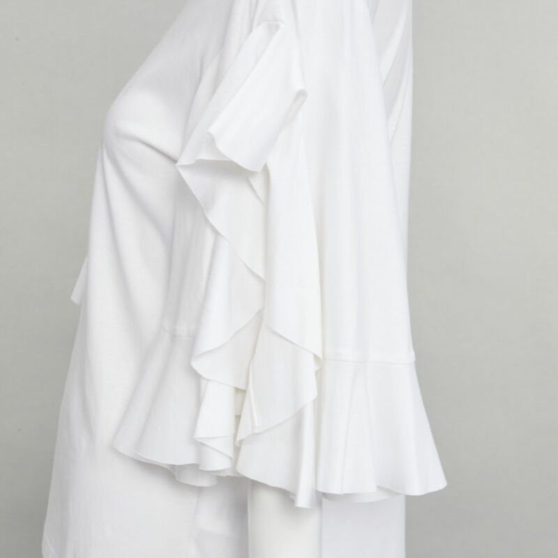 ELLERY ELLERY white wide ruffle sleeves cut out side cotton tshirt US4 S Size S / US 4 / IT 40 - 8 Thumbnail