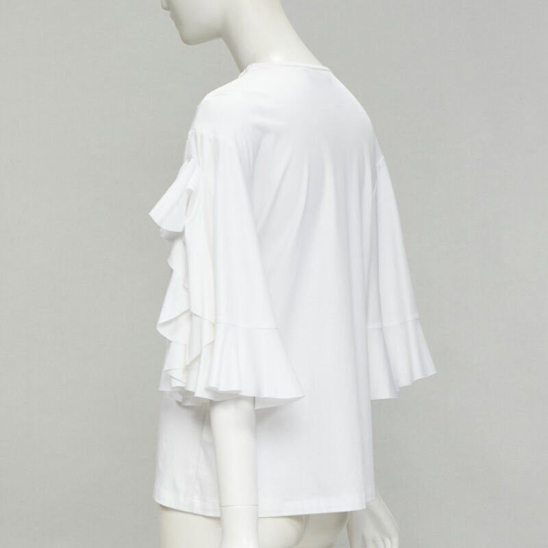 ELLERY ELLERY white wide ruffle sleeves cut out side cotton tshirt US4 S Size S / US 4 / IT 40 - 6 Thumbnail
