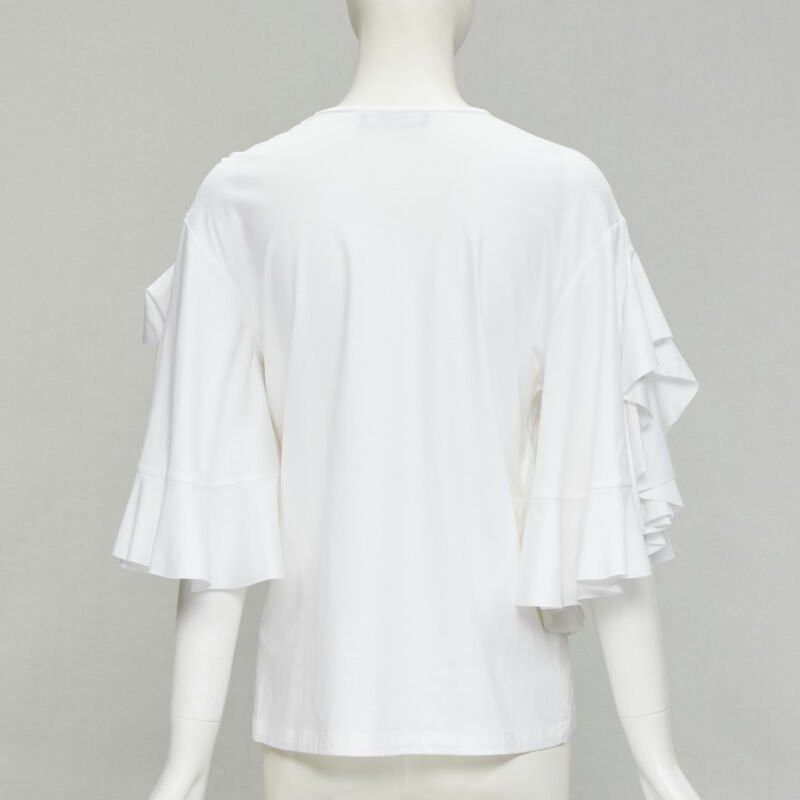ELLERY ELLERY white wide ruffle sleeves cut out side cotton tshirt US4 S Size S / US 4 / IT 40 - 5 Thumbnail