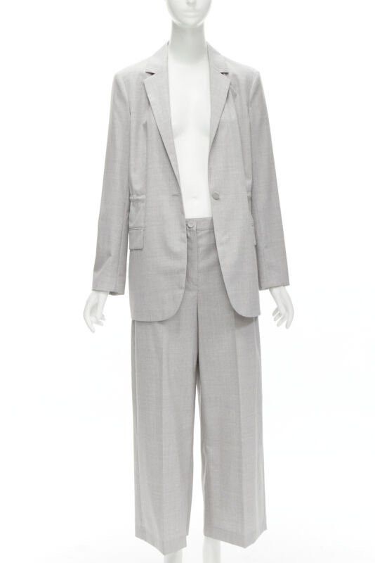 Theory THEORY Drape wool grey drawstring cinched waist blazer wide leg pants set US6 S Size M / US 6-8 / IT 42-44 - 3 Thumbnail