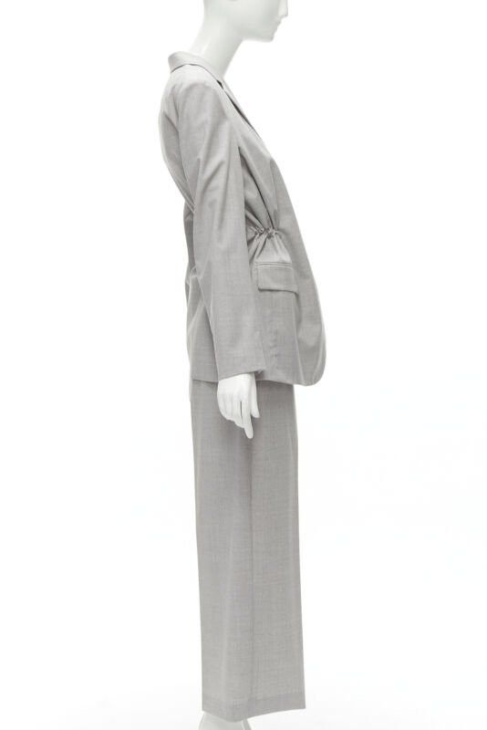 Theory THEORY Drape wool grey drawstring cinched waist blazer wide leg pants set US6 S Size M / US 6-8 / IT 42-44 - 5 Thumbnail