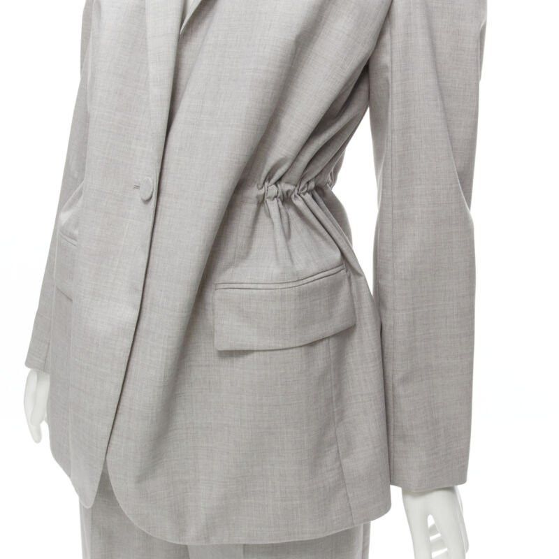 Theory THEORY Drape wool grey drawstring cinched waist blazer wide leg pants set US6 S Size M / US 6-8 / IT 42-44 - 2 Thumbnail