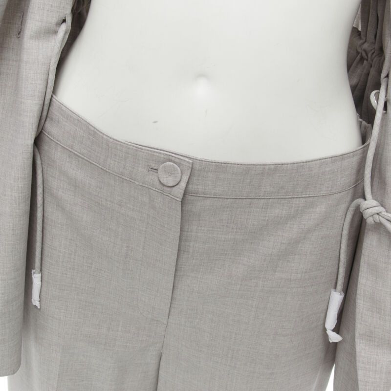 Theory THEORY Drape wool grey drawstring cinched waist blazer wide leg pants set US6 S Size M / US 6-8 / IT 42-44 - 9 Thumbnail