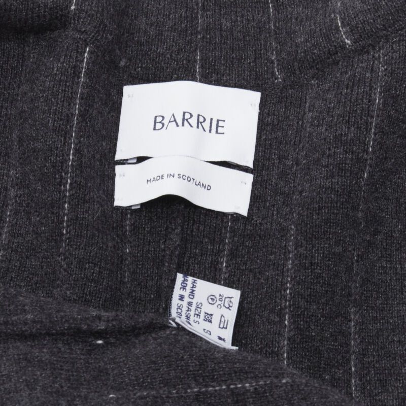 Barrie BARRIE 100% pure cashmere dark grey pinstriped double breasted blazer cardigan S Size S / US 4 / IT 40 - 9 Thumbnail