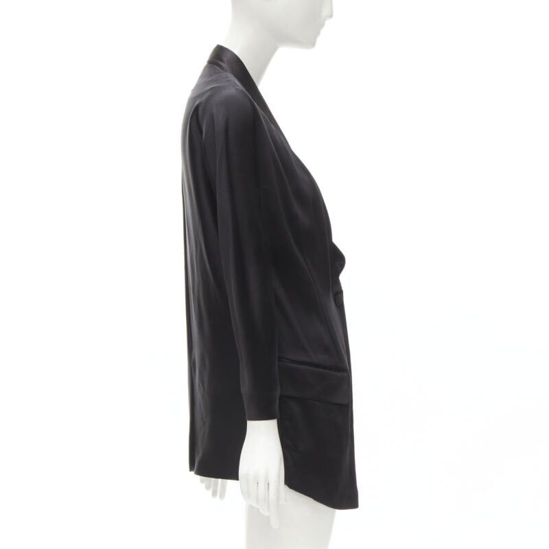 Givenchy GIVENCHY Riccardo Tisci silk black cut out collar kimono robe blazer FR34 XS Size XS / US 0-2 / IT 36-38 - 5 Thumbnail