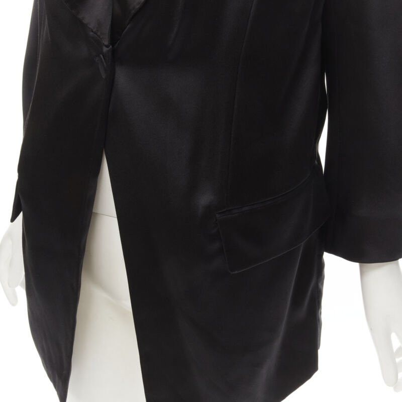Givenchy GIVENCHY Riccardo Tisci silk black cut out collar kimono robe blazer FR34 XS Size XS / US 0-2 / IT 36-38 - 9 Thumbnail