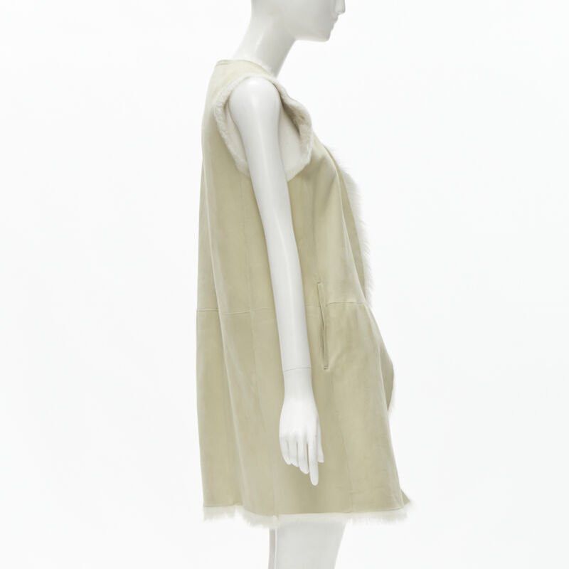 Theory THEORY beige shearling lamb fur lined suede vest XS Size XS / US 0-2 / IT 36-38 - 5 Thumbnail