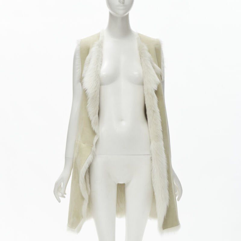 Theory THEORY beige shearling lamb fur lined suede vest XS Size XS / US 0-2 / IT 36-38 - 3 Thumbnail