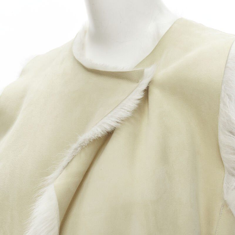 Theory THEORY beige shearling lamb fur lined suede vest XS Size XS / US 0-2 / IT 36-38 - 2 Thumbnail