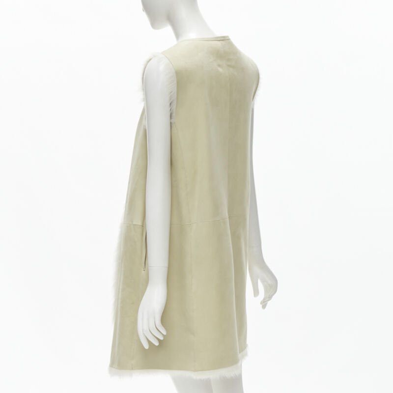 Theory THEORY beige shearling lamb fur lined suede vest XS Size XS / US 0-2 / IT 36-38 - 7 Thumbnail