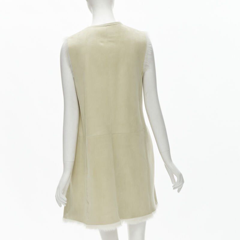 Theory THEORY beige shearling lamb fur lined suede vest XS Size XS / US 0-2 / IT 36-38 - 6 Thumbnail