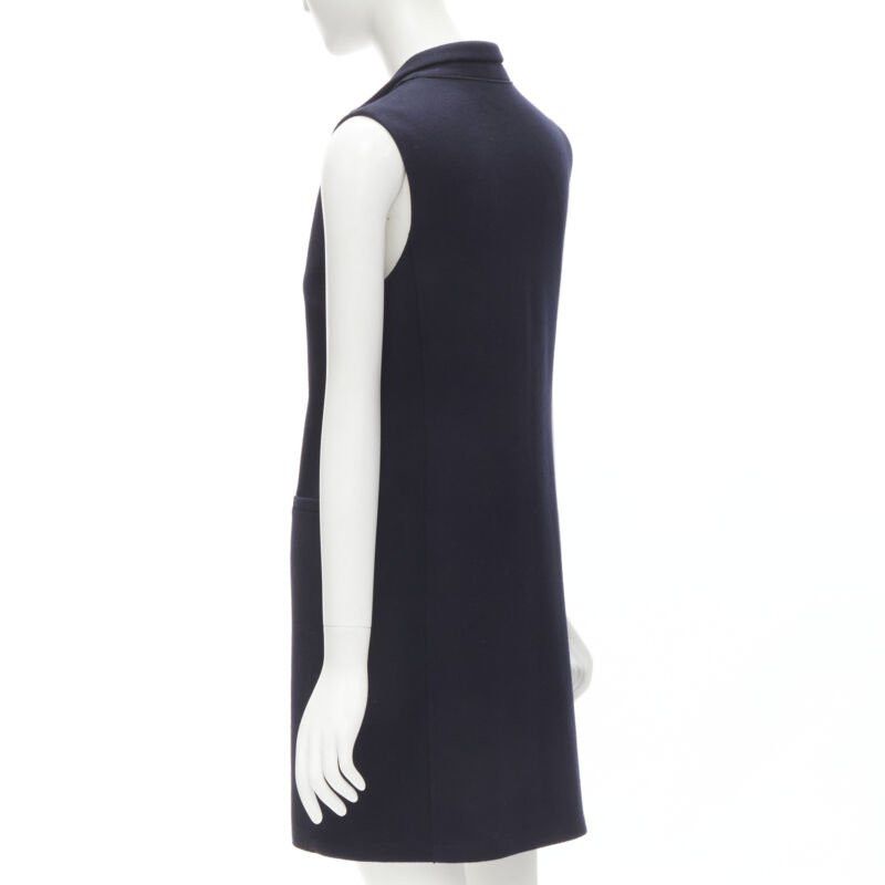 Harris Wharf London HARRIS WHARF LONDON 100% wool navy wool felt vest jacket IT40 S Size S / US 4 / IT 40 - 7 Thumbnail