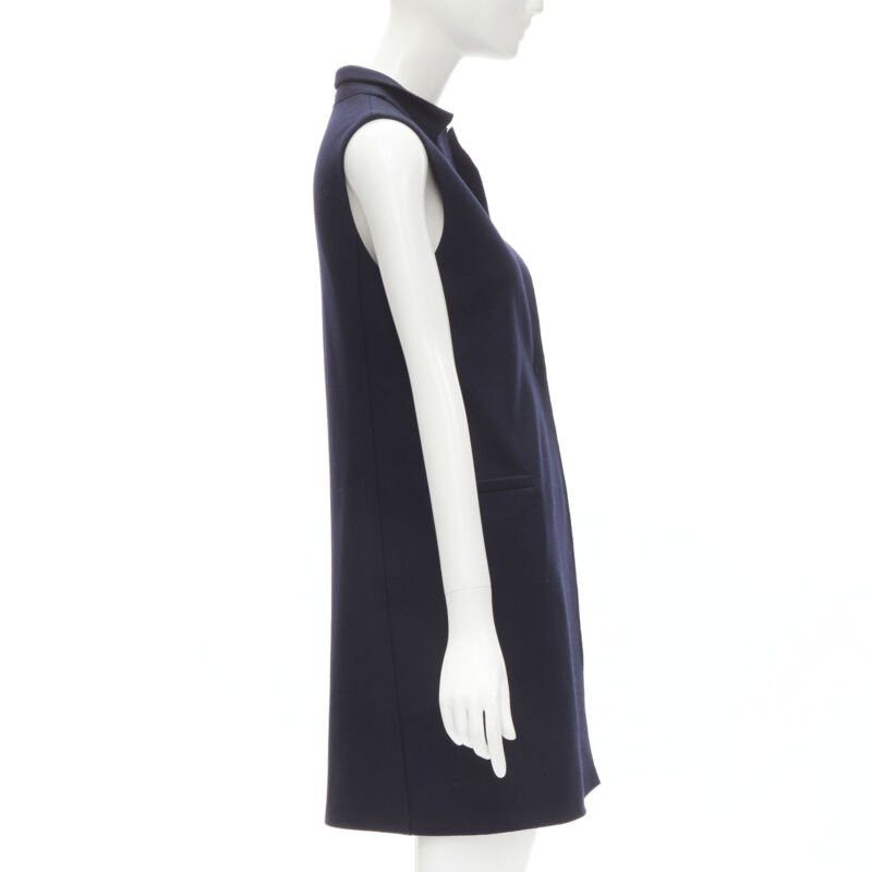Harris Wharf London HARRIS WHARF LONDON 100% wool navy wool felt vest jacket IT40 S Size S / US 4 / IT 40 - 5 Thumbnail