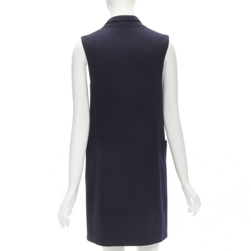 Harris Wharf London HARRIS WHARF LONDON 100% wool navy wool felt vest jacket IT40 S Size S / US 4 / IT 40 - 6 Thumbnail