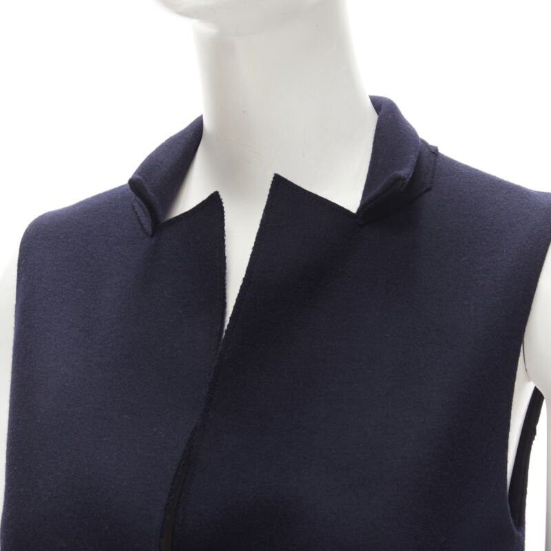 Harris Wharf London HARRIS WHARF LONDON 100% wool navy wool felt vest jacket IT40 S Size S / US 4 / IT 40 - 2 Thumbnail
