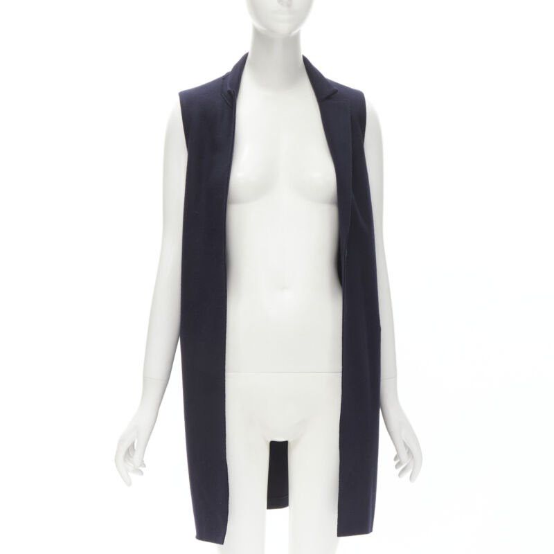 Harris Wharf London HARRIS WHARF LONDON 100% wool navy wool felt vest jacket IT40 S Size S / US 4 / IT 40 - 3 Thumbnail