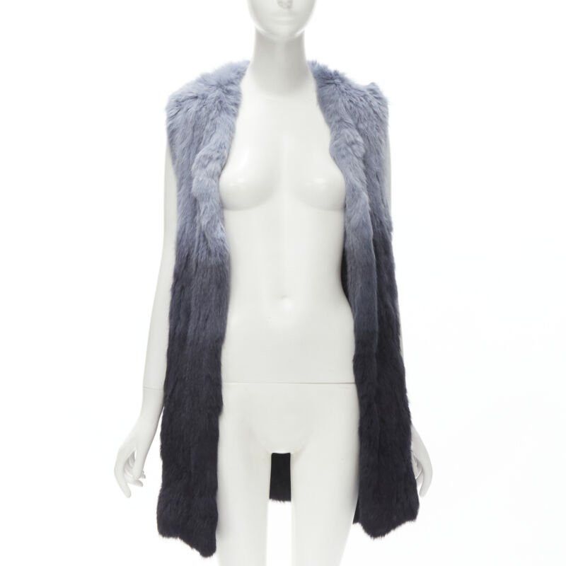 Theory THEORY rabbit fur gradient blue fur vest jacket S Size S / US 4 / IT 40 - 3 Thumbnail