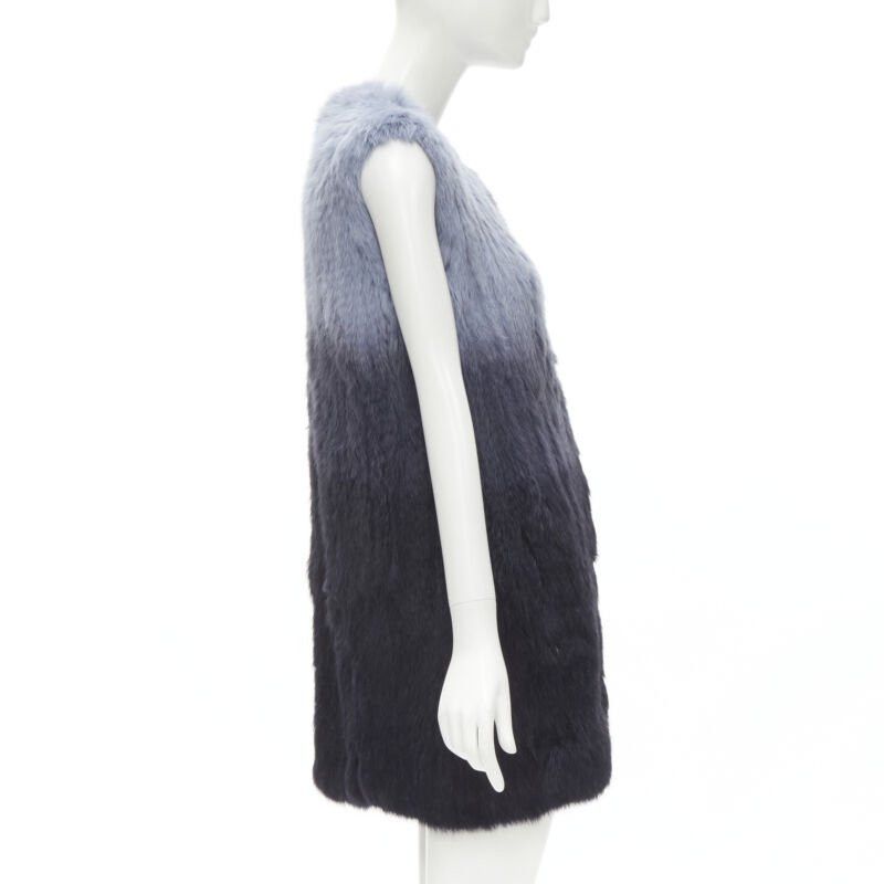 Theory THEORY rabbit fur gradient blue fur vest jacket S Size S / US 4 / IT 40 - 5 Thumbnail