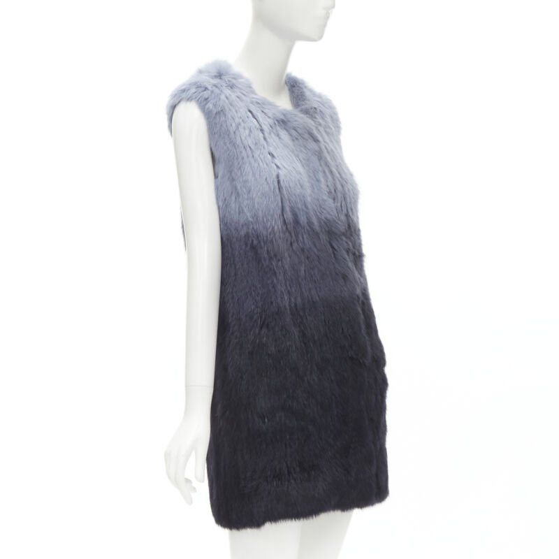 Theory THEORY rabbit fur gradient blue fur vest jacket S Size S / US 4 / IT 40 - 4 Thumbnail