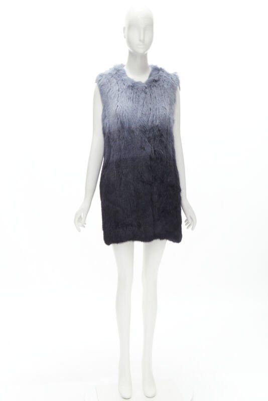 Theory THEORY rabbit fur gradient blue fur vest jacket S Size S / US 4 / IT 40 - 11 Thumbnail