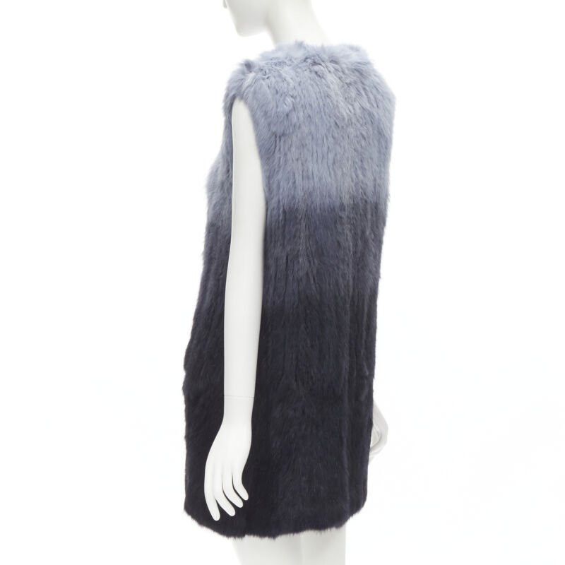 Theory THEORY rabbit fur gradient blue fur vest jacket S Size S / US 4 / IT 40 - 7 Thumbnail