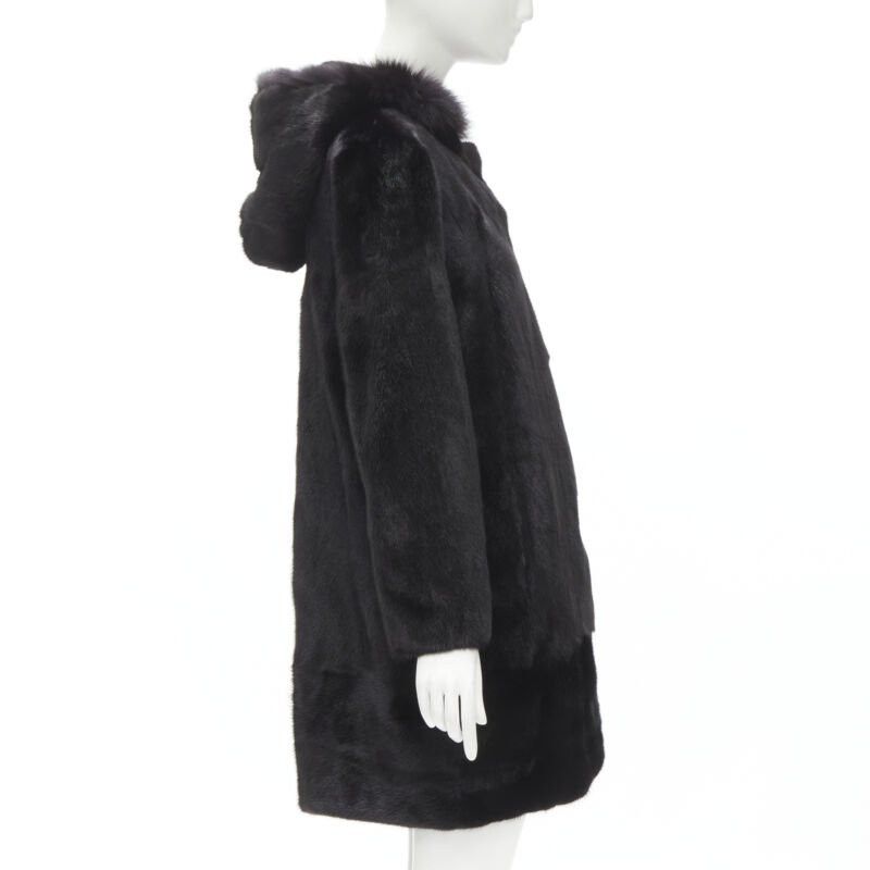 Other ISLA black fur long sleeve snap button hooded jacket IT42 Size M / US 6-8 / IT 42-44 - 5 Thumbnail