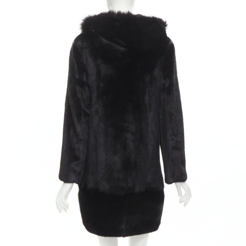 Other ISLA black fur long sleeve snap button hooded jacket IT42 Size M / US 6-8 / IT 42-44 - 6 Thumbnail