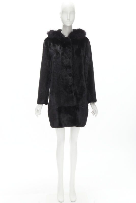 Other ISLA black fur long sleeve snap button hooded jacket IT42 Size M / US 6-8 / IT 42-44 - 11 Thumbnail