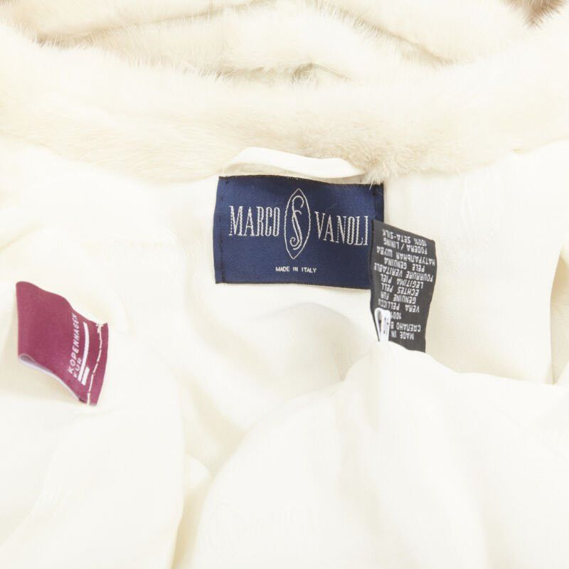 Other MARCO VANOLI cream tulle fur stripes buttoned asymmetric hooded jacket IT40 S Size S / US 4 / IT 40 - 10 Thumbnail