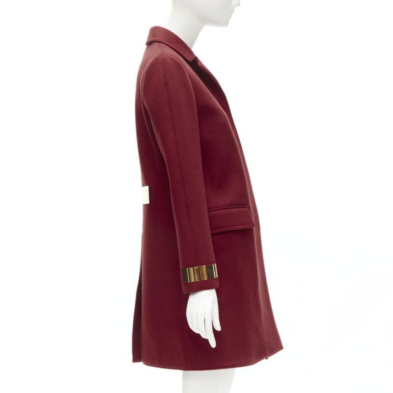 Burberry BURBERRY PROPRSUM 90% cashmere blend red gold metal bar coat IT38 XS Size XS / US 0-2 / IT 36-38 - 5 Thumbnail