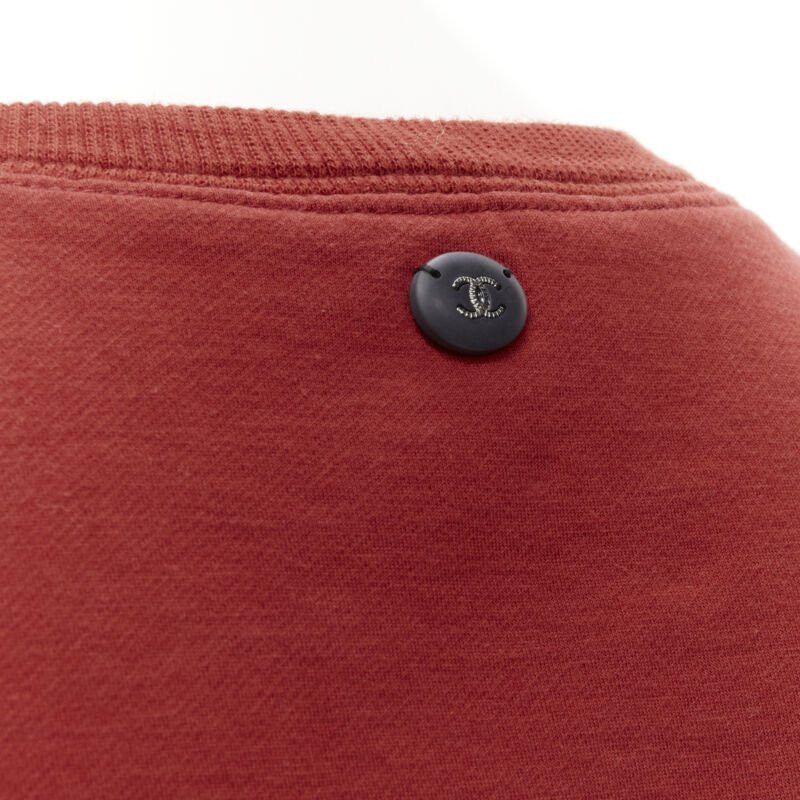 Chanel CHANEL 2017 Gabrielle velvet print red cotton fleece sweatshirt pullover FR40 M Size M / US 6-8 / IT 42-44 - 2 Thumbnail