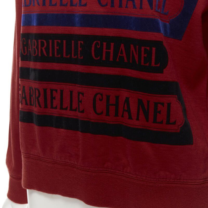 Chanel CHANEL 2017 Gabrielle velvet print red cotton fleece sweatshirt pullover FR40 M Size M / US 6-8 / IT 42-44 - 8 Thumbnail