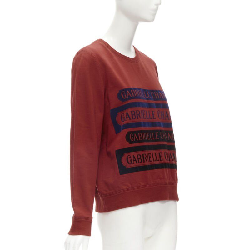 Chanel CHANEL 2017 Gabrielle velvet print red cotton fleece sweatshirt pullover FR40 M Size M / US 6-8 / IT 42-44 - 3 Thumbnail