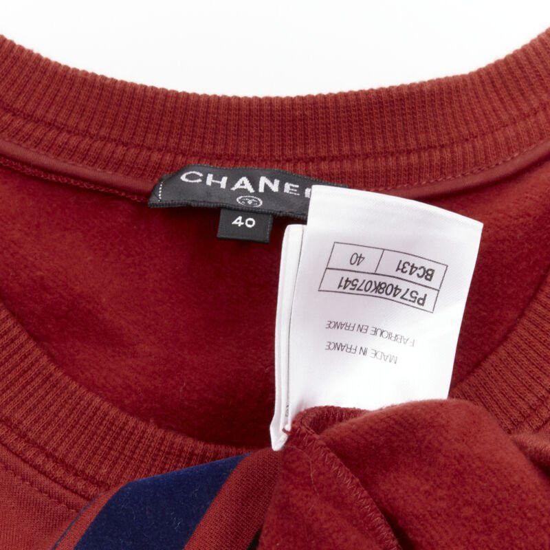 Chanel CHANEL 2017 Gabrielle velvet print red cotton fleece sweatshirt pullover FR40 M Size M / US 6-8 / IT 42-44 - 9 Thumbnail