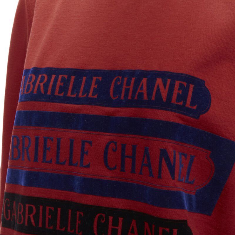 Chanel CHANEL 2017 Gabrielle velvet print red cotton fleece sweatshirt pullover FR40 M Size M / US 6-8 / IT 42-44 - 7 Thumbnail