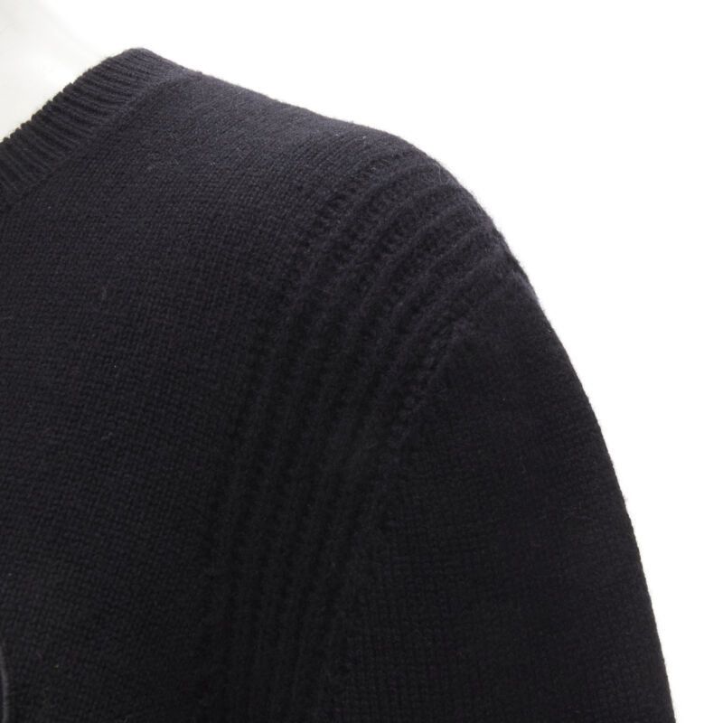 Chanel CHANEL black cashmere blend gold bead pearl CC embellished badge sweater FR42 L Size L / US 10 / IT 46 - 7 Thumbnail