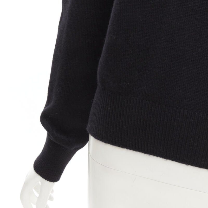 Chanel CHANEL black cashmere blend gold bead pearl CC embellished badge sweater FR42 L Size L / US 10 / IT 46 - 8 Thumbnail